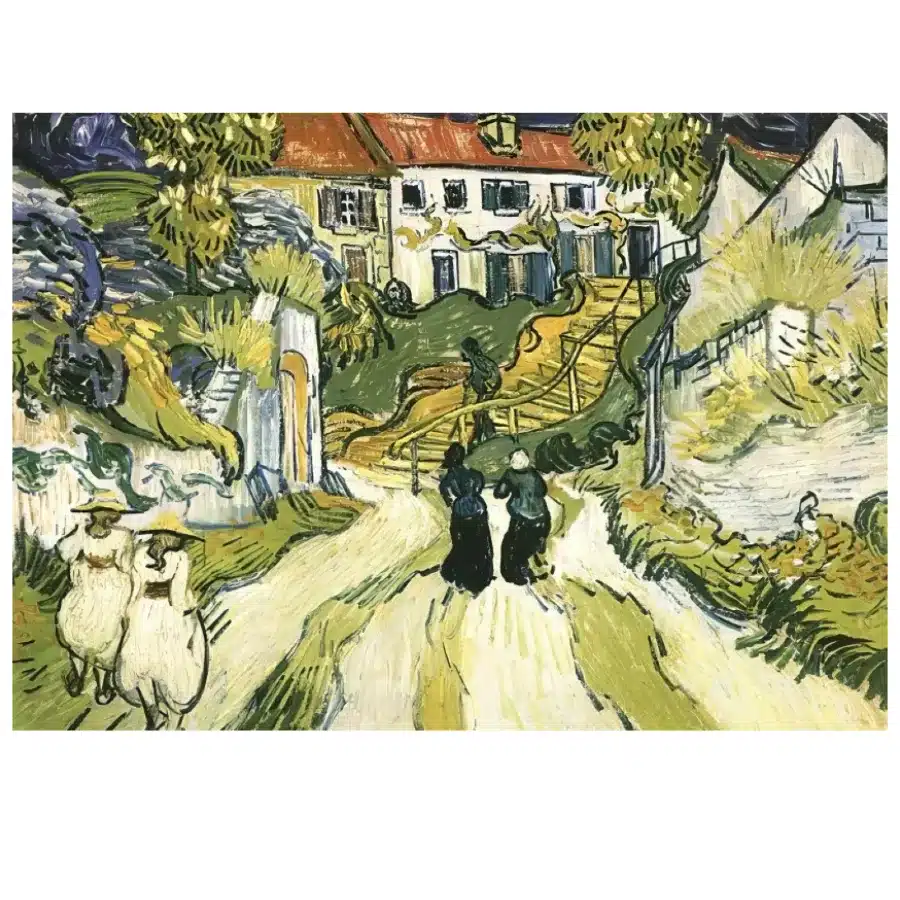Village Street and Steps in Auvers with Figures by van Gogh 1890