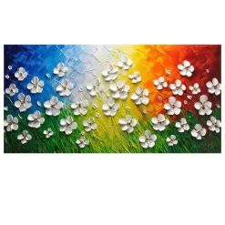 Abstract 3D Flowers Wall Art Painting Printed on Canvas - Image 2