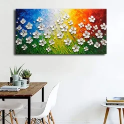 Abstract 3D Flowers Wall Art Painting Printed on Canvas