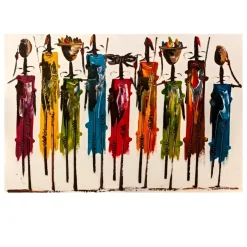Abstract Art African Women Oil Painting Colorful Painting Printed on Canvas