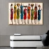 Abstract Art African Women Oil Painting Colorful Painting Printed on Canvas