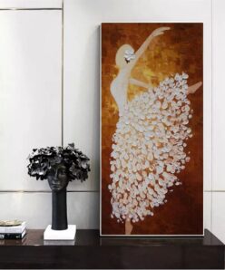 Abstract Dancing Woman Acrylic Painting Modern Wall Art Printed on Canvas