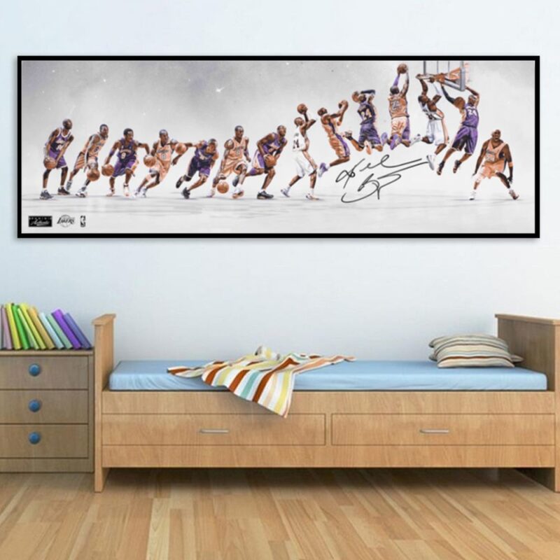 Basketball Star Kobe Bryants Evolution Printed on Canvas