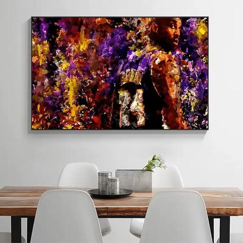 Basketball Star Painting of Kobe Bryant Modern Wall Art Printed On Canvas