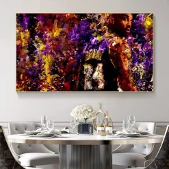 Basketball Star Painting of Kobe Bryant Modern Wall Art Printed On Canvas