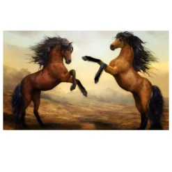 Beautiful Horses Artwork for Home Decoration Printed on Canvas - Image 3