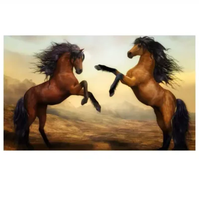 Beautiful Horses Artwork for Home Decoration Printed on Canvas - Image 3
