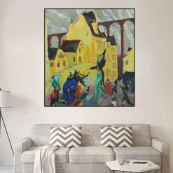 Carnival in Arcueil by Lyonel Feininger Printed on Canvas