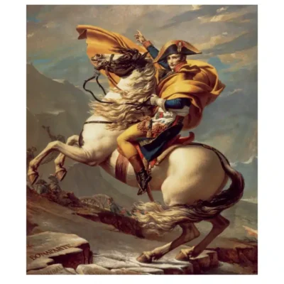 Classic Art Painting Napoleon Crossing the Alps by Jacques-Louis David Printed on Canvas - Image 2