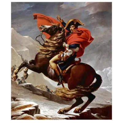 Classic Art Painting Napoleon Crossing the Alps by Jacques-Louis David Printed on Canvas - Image 3