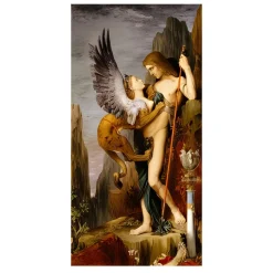 Classic Art Painting, Oedipus and The Sphinx by Gustave Moreau