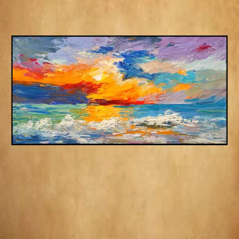 Colorful Abstract Art, Oil Painting Printed on Canvas