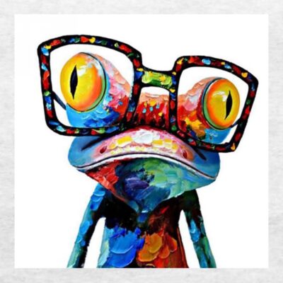 Colorful Frog with Glasses