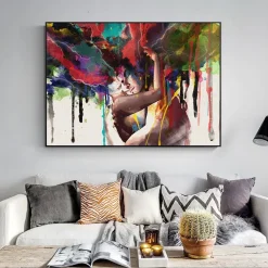 Couple Of Lovers Abstract Painting Printed on Canvas
