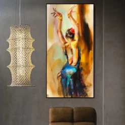 Dancing Girl, Abstract Oil Painting Printed on Canvas