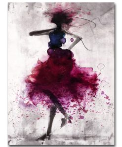 Fashion Red Girl Minimalist Abstract Art