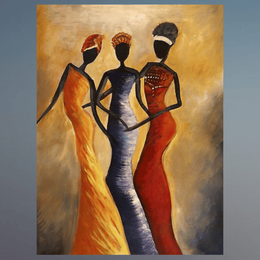 Fashionable African Women Art Painting Printed on Canvas