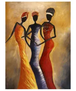 Fashionable African Women Art Painting Printed on Canvas