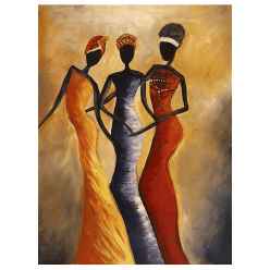 Fashionable African Women Art Painting Printed on Canvas