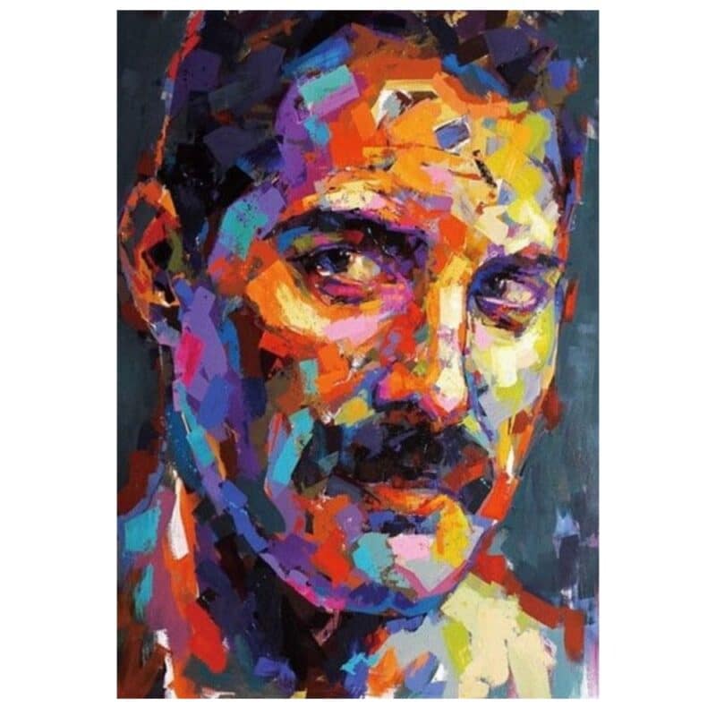 Painting of Legendary Pop Star Freddie Mercury Printed on Canvas