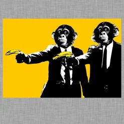 Funny Monkeys Bananas Pulp Fiction Modern Art