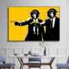 Funny Monkeys Bananas Pulp Fiction Modern Art Painting Printed on Canvas