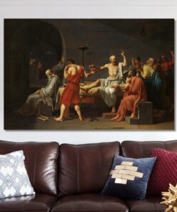 Famous Painting The death of Socrates, Wall Art Painting Print on Canvas