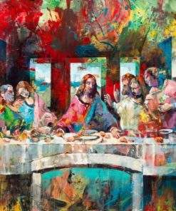 The Last Supper of Jesus and His Disciples Oil Painting Printed on ...