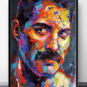 Painting of Legendary Pop Star Freddie Mercury - Print on Canvas