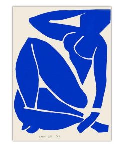 Abstract Blue Nudes Painting, Home Decoration Wall Art Printed on Canvas