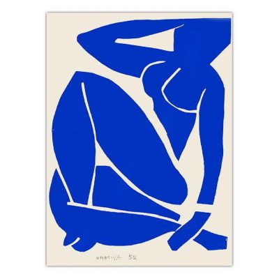 Abstract Blue Nudes Painting, Home Decoration Wall Art Printed on Canvas