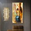 Dancing Girl Abstract Painting Printed on Canvas