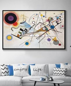 Composition 8 Abstract Art Painting By Wassily Kandinsky, Modern Wall Art Printed on Canvas