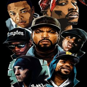 Rap and Hip Hop Music Stars Painting, Wall Art Printed on Canvas