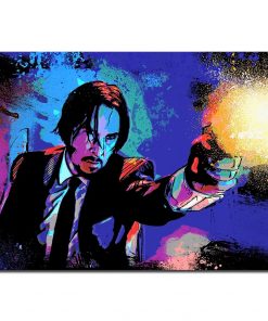 Famous Actor Keanu Reeves' Canvas Painting, John Wick's Movies - Print on Canvas