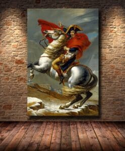 Classic Art Painting Napoleon Crossing the Alps by Jacques-Louis David - Printed on Canvas