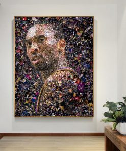 Mosaic Illustration Art Painting of Basketball Star Kobe Bryant