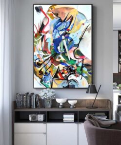 Wassily Kandinsky Abstract Art Painting, Famous Artwork Home Decoration Printed on Canvas