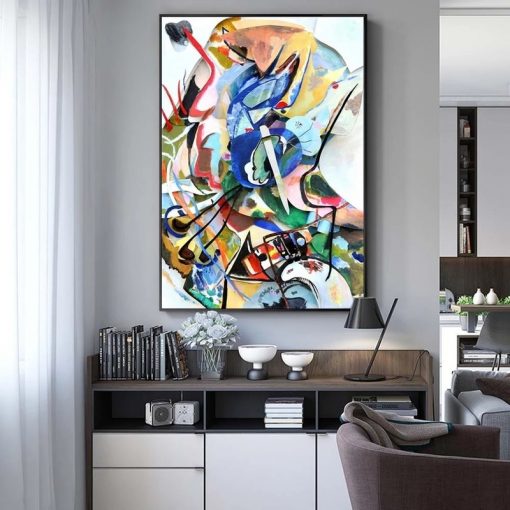 Wassily Kandinsky Abstract Art Painting, Famous Artwork Home Decoration Printed on Canvas