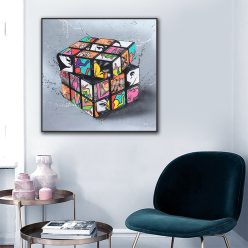 Magic Cube Graffiti Wall Art Printed on Canvas