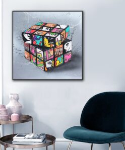 Magic Cube Graffiti Wall Art Printed on Canvas