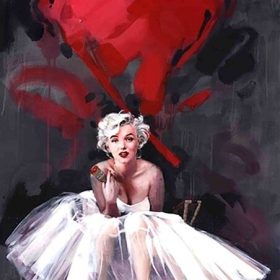 Marilyn Monroe Portrait Oil Painting, Abstract Wall Art Printed on Canvas