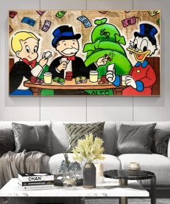 Alec Monopoly Graffiti Painting Printed on Canvas