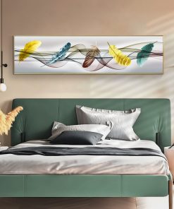 Modern Art Colorful Feathers Painting - Printed on Canvas