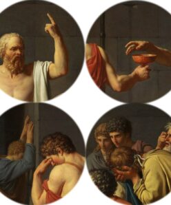 Famous Painting The death of Socrates, Wall Art Painting Print on Canvas