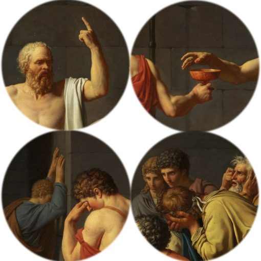 Famous Painting The death of Socrates, Wall Art Painting Print on Canvas