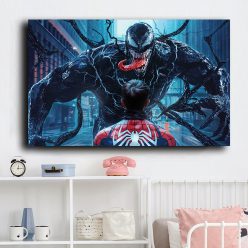 "Venom" The enemy of Spiderman, Digital Art Painting Printed on Canvas