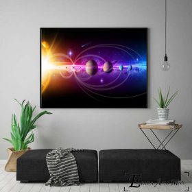 Our Solar System 3D Artwork, Wall Art 3D Print on Canvas