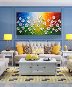 Abstract 3D Flowers Wall Art Painting Printed on Canvas