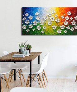Abstract 3D Flowers Wall Art Painting Printed on Canvas